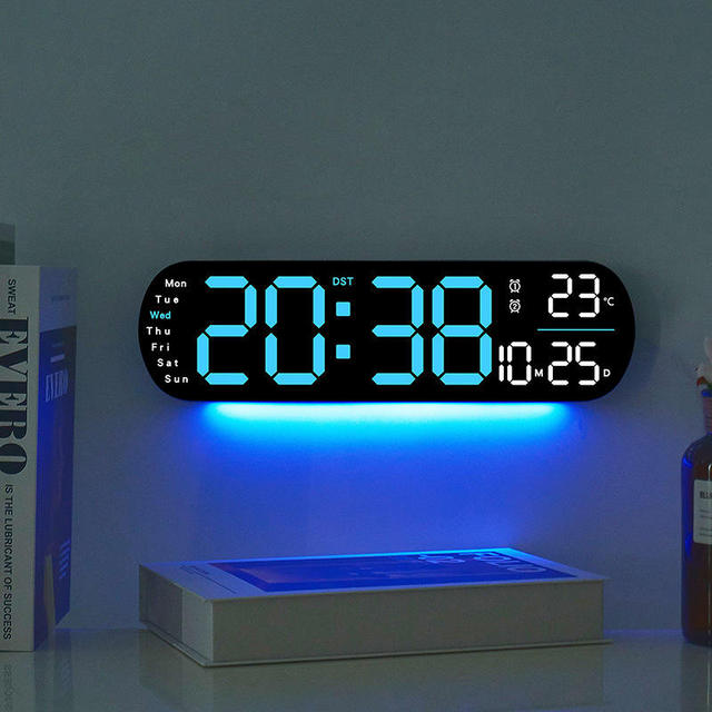 YIZHI Smart Night Light Indoor Temperature Large LED Display Battery Desk Alarm Clock Bedroom Home Decor Digital Wall Clock