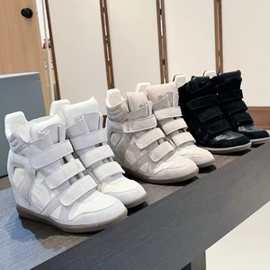 High Quality Unisex High <b>Top</b> Casual Shoes Soft Bottom Height Increasing <b>Walking</b> Shoes New Arrival Suede Leather Fashion Sneakers - Product Image 2