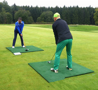 Tapis d'entraînement de golf en nylon pour le putting, 1500x1500mm, 25mm d'épaisseur, portable, enroulable, pour intérieur et extérieur