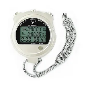 TF100F Custom Logo High Quality Stopwatch Stainless Steel Stop Watch Waterproof Stopwatch for Sporting