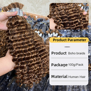 Venta al por mayor de cabello humano vietnamita P4/30 sin trama, onda profunda, rizado italiano, cabello suelto para <span class=keywords><strong>trenzas</strong></span>, proveedor de cabello. - Product Image 2