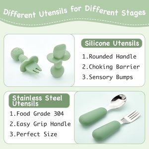 Set de Alimentación para Bebés con Diseño de Animales Navideños, de Silicona, Madera y PPSU, Ecológico, Libre de BPA, con Platos, Tazas, Tazones y Base de Succión - Product Image 3