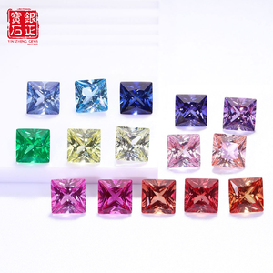Zafiros Cultivados en Laboratorio, Corte Princesa Cuadrado, Multicolor, Gemas Sueltas para Joyería, Precio de Fábrica al por Mayor, con Certificado AGL - Product Image 4