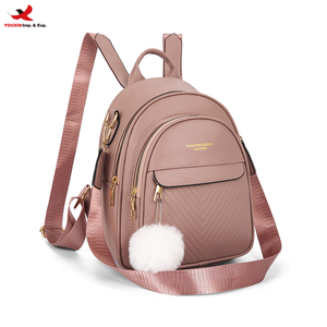 Sac à dos décontracté pour femmes avec pompon, sac à bandoulière scolaire pour adolescentes, sac à dos pour femmes pas cher d'usine, commande en gros mixte prête à expédier - Product Image 1
