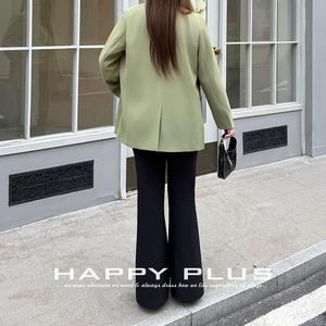 กางเกงสูทสีดำสำหรับผู้หญิงไซส์ใหญ่ รุ่น N9437 เอวสูง ทรงขาตรง ยืดหยุ่นเล็กน้อย ดีไซน์ขาบาน สไตล์ฤดูใบไม้ผลิ - Product Image 4