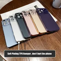 Étui de protection antichoc en verre trempé pour iPhone 15 14 13 12 11 Pro Max 16 Plus, élégant, ultra fin, mat