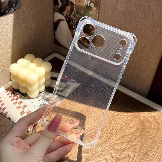 Transparent Shockproof Four-Corner Lanyard Phone Case for iphone 12 13 14 15 16 17 Pro Max XR Air TPU Mobile Phone Cases