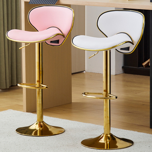 Bar <strong>Stool</strong> Nordic Furniture Swivel Height Adjustable High Kitchen <strong>Counter</strong> Chair Modern Leather Gold Luxury Bar <strong>Stool</strong> With <strong>Back</strong> - Product Image 2