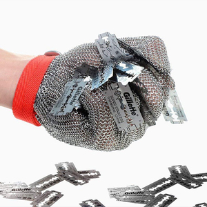 Gants <span class=keywords><strong>de</strong></span> travail <span class=keywords><strong>de</strong></span> sécurité anti-coupure <span class=keywords><strong>en</strong></span> <span class=keywords><strong>maille</strong></span> métallique <span class=keywords><strong>en</strong></span> acier inoxydable pour <span class=keywords><strong>boucher</strong></span>, avec sangle à crochet métallique - Product Image 5