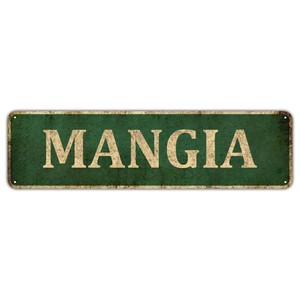 Custom in metallo segno di latta <span class=keywords><strong>Mangia</strong></span> E Statti Zitto segno retrò in alluminio in metallo per la strada casa ufficio decorazione da giardino 4x16 pollici - Product Image 4