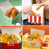 Caja de Embalaje Personalizada para Comida Rápida, Caja para Hamburguesas Desechable, Envase para Papas Fritas para Llevar, Contenedor de Alimentos, Caja Ecológica para Comida para Llevar