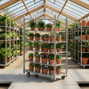 Chariot de jardinage professionnel en acier inoxydable réglable à quatre roues, chariot danois OEM, marque <span class=keywords><strong>Zenda</strong></span>, garantie 1 an - Product Image 1