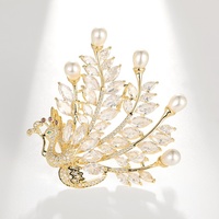 Broche XILIANGFEIZI en cuivre, zircon et perle d'eau douce, style palais, motif Phénix, pour cadeau de mariage et accessoires