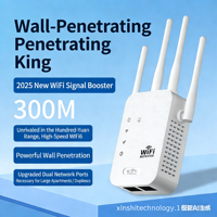Amplificador de Señal Personalizado con Enchufe Europeo, Repetidor Wi-Fi de 300mbps y 2.4Ghz para Puntos de Acceso Inalámbricos