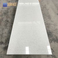 Dalle de pierre reconstituée prix usine, dalle de quartz blanc cristal Galaxy Sparkle