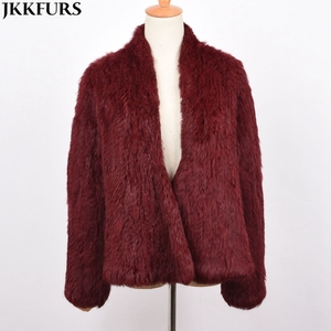 Cappotto in Vera Pelliccia di Coniglio di Alta Qualità per Donna, Giacca Invernale Calda e alla Moda - Product Image 4