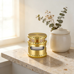 Moulin à herbes sèches personnalisé en gros, broyeur à tabac et épices 63mm, 4 couches, en alliage de <span class=keywords><strong>zinc</strong></span>, bord diamanté, fenêtre transparente pour accessoires - Product Image 1