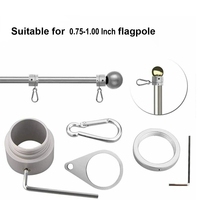 Mât de drapeau rotatif à 360 degrés Anneaux de montage en aluminium Mât de drapeau anti-enveloppement Anneaux d'installation Clip Support de poteau fixe