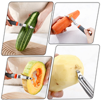 Pelador de Verduras de Acero Inoxidable, Pelador Giratorio para Patatas, Zanahorias, Manzanas y Peras