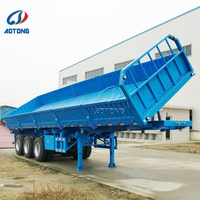Offre Spéciale 40/60 camion à benne basculante paroi latérale avant benne arrière remorque à benne basculante latérale à 3 essieux semi-remorque à benne basculante latérale