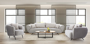 Canapé 3 places moderne de qualité supérieure, style New Jersey, avec pieds en métal robustes, pour la maison, l'hôtel et le bureau, disponible au meilleur prix - Product Image 5