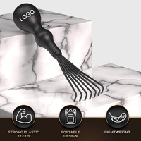 Outil de nettoyage de peignes avec logo personnalisé, manche en forme de calebasse, brosse noire pour usage domestique et beauté, idéal pour un cadeau