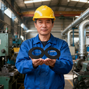 Bague d'étanchéité en <span class=keywords><strong>graphite</strong></span> sur mesure, résistante à l'usure, usinée avec précision, à trois branches, pour joints mécaniques ou pompes - Product Image 1