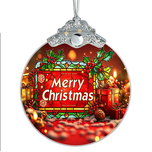 Luxury Customized Round Cardinal Christmas <b>Ornaments</b>-Elegant Hanging High Quality Holiday Keepsake Gift for Family and Friends - Product Image 4