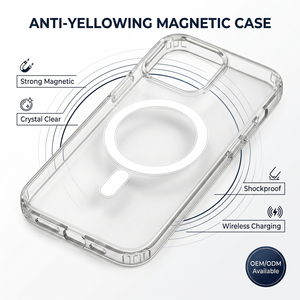 <span class=keywords><strong>Coque</strong></span> de téléphone magnétique transparente anti-jaunissement pour <span class=keywords><strong>iPhone</strong></span> 17 16 15 <span class=keywords><strong>Pro</strong></span> <span class=keywords><strong>Max</strong></span>, antichoc, compatible avec la charge sans fil, en TPU+PC - Product Image 3