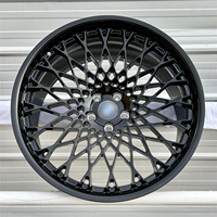 Jantes en alliage forgé de luxe à motif ajouré, finition noir brillant, roues en aluminium 6061 pour modification de style urbain de véhicules électriques haut de gamme