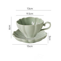 Mug en céramique fait main de style moderne, série Crème, avec cuillère et poignée ergonomique, couleur unie, exquis, pour le thé de l'après-midi, emballé, CC003 HiXin pour