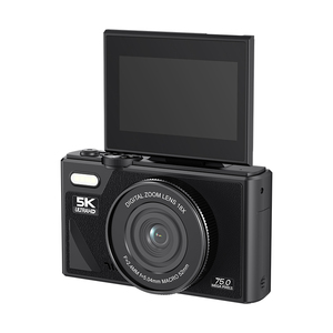 กล้องวิดีโอ Ultra HD 5K, กล้องดิจิตอล 75MP 180 องศา เลนส์มุมกว้าง, หน้าจอพลิกได้, การเชื่อมต่อ WiFi และวิดีโอความละเอียดสูงพิเศษ 18x DC1807 1)5K - Product Image 4