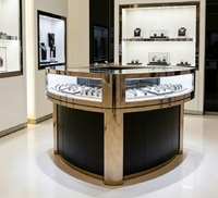 Vitrine d'exposition circulaire pour montres de luxe, en acier inoxydable et verre, pour la vente au détail