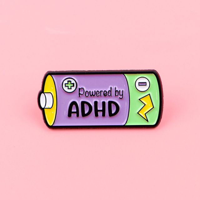 Powered by ADHA Battery Shape Enamel Pin Soft Enamel Badges/Pins Custom