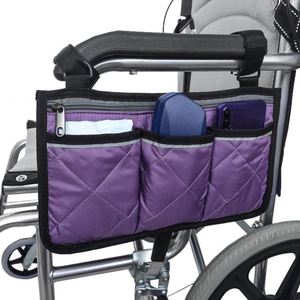 Sac de rangement latéral pour fauteuil roulant ou poussette avec bande réfléchissante, sac de rangement suspendu pour fauteuil roulant, sac cube - Product Image 3