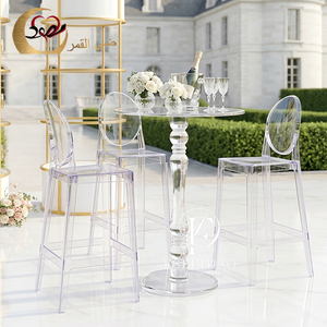 Wedding Furniture <b>Party</b> Use Clear Acrylic Mobile Cafe Wine Bar <b>Tables</b> - Product Image 2
