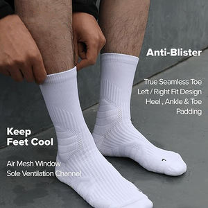 Kaos Kaki Lari Rajut Katun Pria Desain Logo Olahraga Profesional Khusus Kaos Kaki Bola Voli Basket - Product Image 3