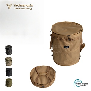 Cubo de basura plegable para acampar al aire libre, picnic, artículos portátiles diversos, cesto para ropa sucia, almacenamiento multifuncional con resorte - Product Image 3