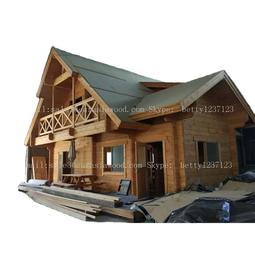 2 फर्श पूर्वनिर्मित लकड़ी के घर