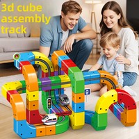 Mini-train magnétique, train à grande vitesse, cube de piste magique, blocs de construction en plastique électriques éducatifs, voiture sur rail pour enfants