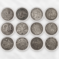 Pièce commémorative des 12 signes du zodiaque 2026, plaquée argent, relief 3D, avec étui en acrylique