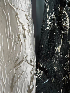 Nouveau tissu jacquard <span class=keywords><strong>blanc</strong></span> et doré abstrait personnalisé - Product Image 3
