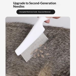 Peigne à dents fines en plastique pour chats et chiens, anti-<span class=keywords><strong>puces</strong></span> et tiques, outil de toilettage pour enlever <span class=keywords><strong>les</strong></span> poils d'animaux - Product Image 3