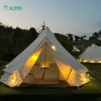 Tente de luxe imperméable légère ignifuge pour 4 personnes 5m 6m tipi toile de coton yourte camping cloche tentes glamping pour événements