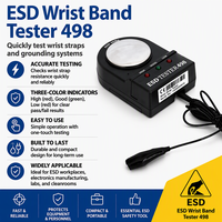 Testeur de mise à la terre Portable ESD pour dragonne Moniteur de test d'électricité statique à double canal Testeur de bracelet ESD 498