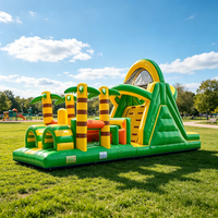 Château gonflable avec toboggan pour enfants, maison de saut extérieure pour jardin, centre de jeux amusant pour fêtes d'été