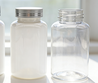 Bouteille en plastique personnalisée de 150 ml et 200 ml pour poudre solide, étui vide pour médicaments, pilules, capsules, bonbons, gelées, chocolats, biscuits, stockage