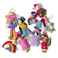 Porte-clés décoratifs en feutre de laine faits main du Népal, jouets en peluche, animaux en peluche, pendentifs de sac pour filles, adolescentes et adultes, cadeau d'anniversaire