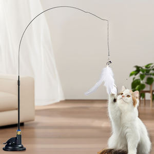 Cat Scratch Resistant Toy Suction Cup Eco-friendly Plastic Cat Toy Long Rod Biteresistant Cat Teasing <b>Stick</b> Bite Resistant Pet - Product Image 2