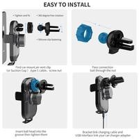 Chargeur sans fil universel pour voiture, support de téléphone portable réglable à 360°, accessoires pour téléphone pour iPhone, vente flash